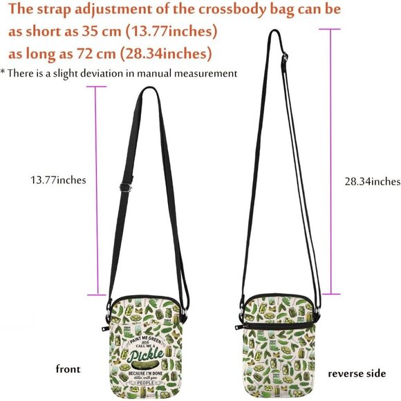 Funny Pickle Crossbody Bag Cotton Compact Food Gift for  Funny Pickle Crossbody Bag Cotton Compact Food Gift for Pickle Lovers